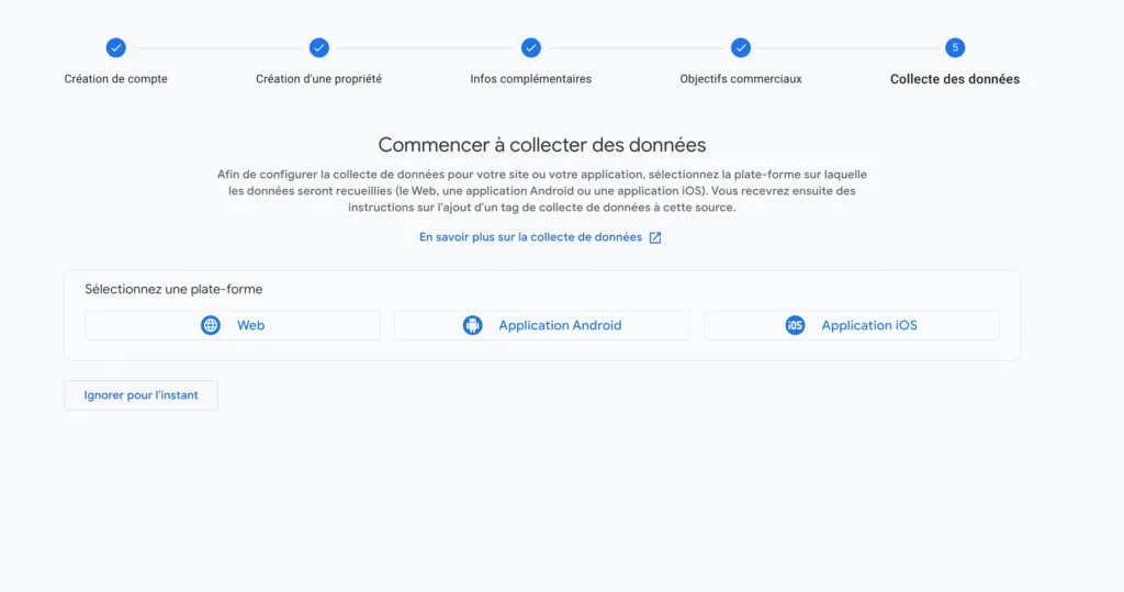 GA4 collecte de donnée paramétrage du flux web