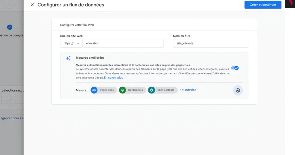 Nommer le flux et le rattacher à un site internet spécifique sur GA4